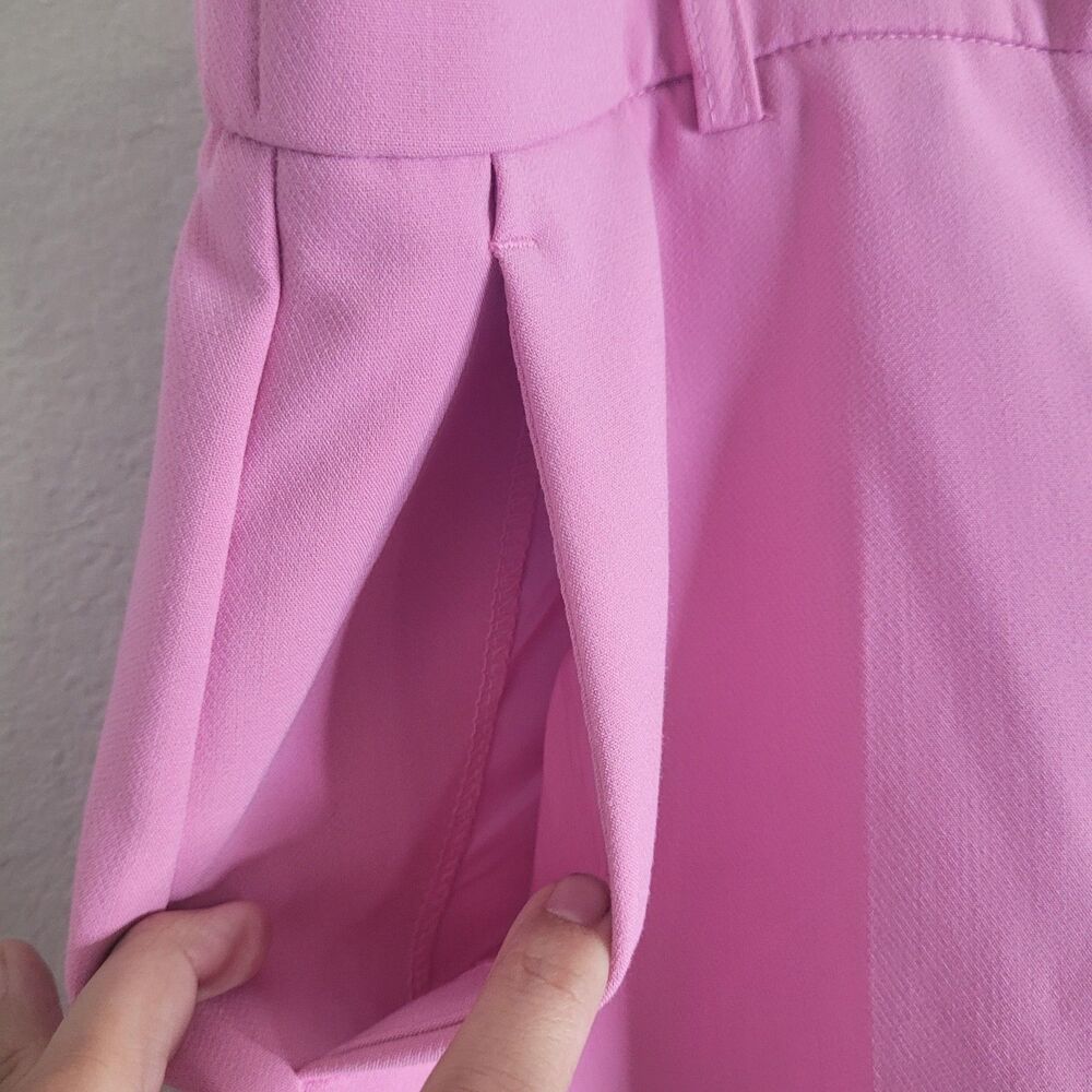 Joie size 8 pants trousers pink elastic waist button zip pockets wide leg - Picture 12 of 13